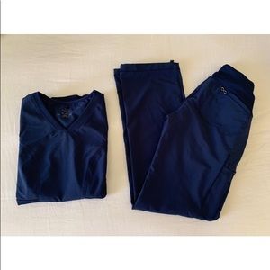 XXS Navy Blue Cherokee Infinity Scrub Set